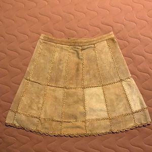 Free People suede camel patchwork skirt
